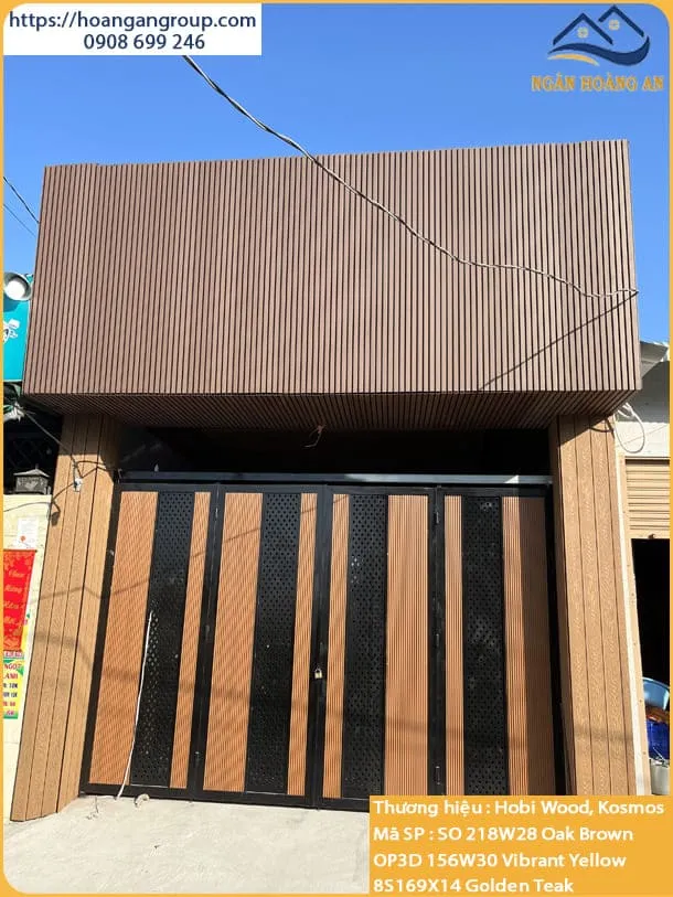 Tấm Ốp Lam Sóng Ngoài Trời Hobi Wood SO218W28 Oka Brown 3m
